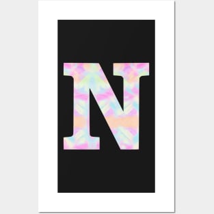 The Letter N Rainbow Design Posters and Art